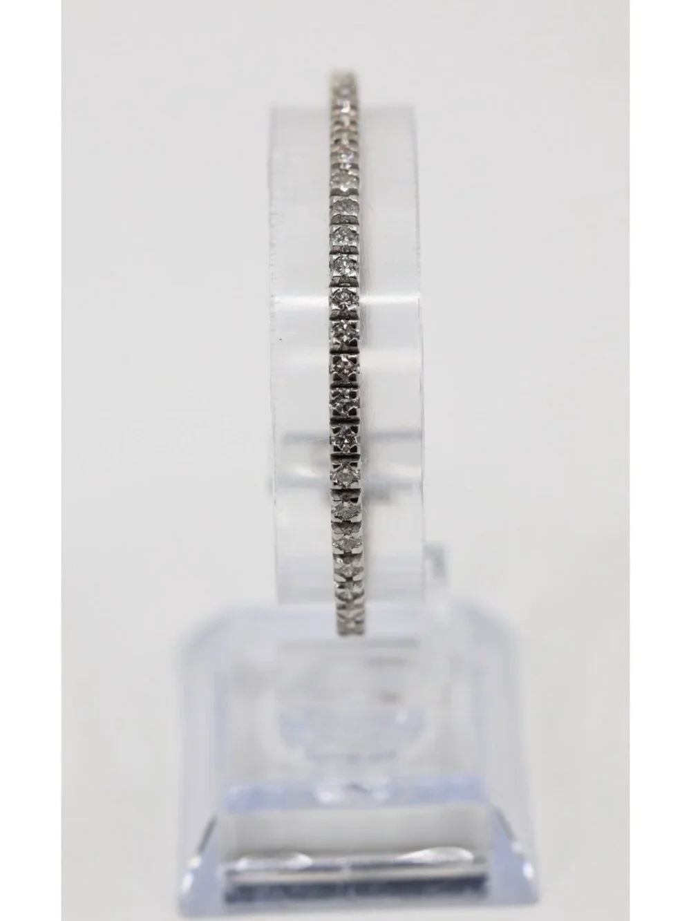 14K Solid White Gold Designer Round Cut Diamond Tennis Link Bracelet - 7
